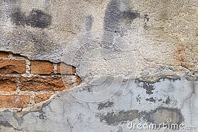 Ancient ruined old brick wall background, construction or contractor concept Stock Photo