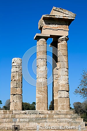 Ancient ruines near the city Rodos Stock Photo