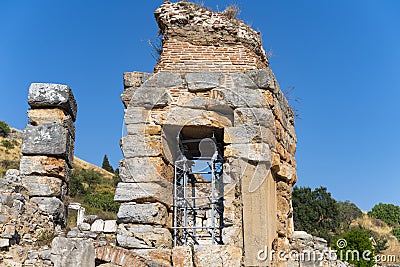 Ancient ruins in Ephesus Turkey - archeology background Stock Photo