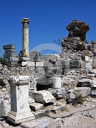 Ancient ruins in Ephesus,Turkey Stock Photo