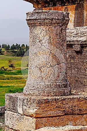 Ruins of ancient city, Hierapolis near Pamukkale, Turkey Stock Photo