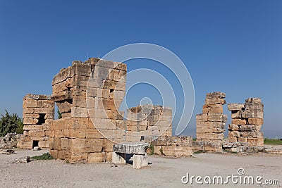 Ancient ruins Hierapolis. Turkey Stock Photo