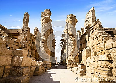 Ancient ruins of Karnak temple, Luxor, Egypt Stock Photo