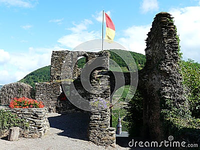 Ancient ruins of Metternich Castle in Beilstein, Rhineland-Palatinate, Germany Stock Photo