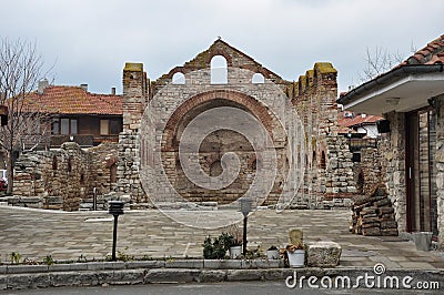 Ancient ruins of the oldest church in Bulgaria Stock Photo