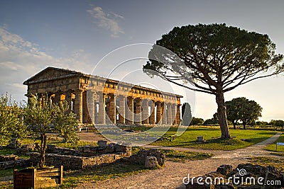 The ancient ruins of Paestum Stock Photo