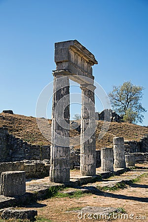 Ancient ruins Pantekapeya on Mount Mithridates Stock Photo