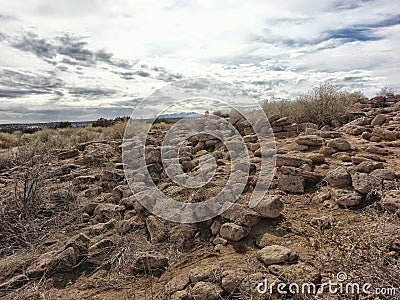 Ancient Ruins Tsankawe New Mexico Stock Photo