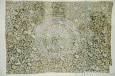 Ancient Russian fabric, Museum Russian Culture Editorial Stock Photo