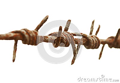 Ancient rusty barbed wire Stock Photo