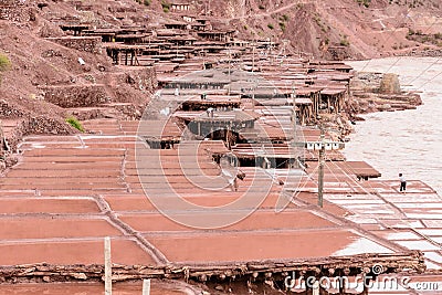 Ancient salt pan Stock Photo