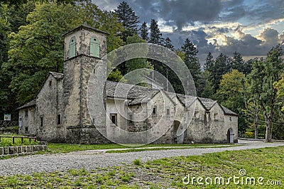 The ancient Sanctuary of the Madonna dell`Acero in Lizzano in Belvedere, Bologna, Italy Stock Photo