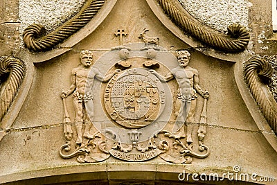 Ancient Scottish Crest & Motto Stock Photo