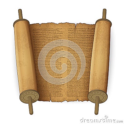 Ancient scrolls with text Vector Illustration