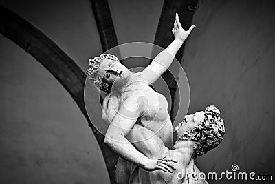 Ancient sculpture of The of the Sabine Women. Florence, Italy Stock Photo