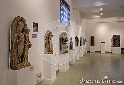 Ancient sculptures in the National Museum of India in New Delhi Editorial Stock Photo