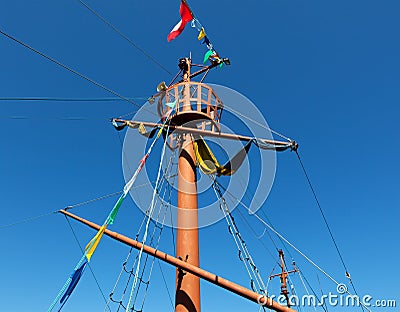 Ancient ship mast Stock Photo