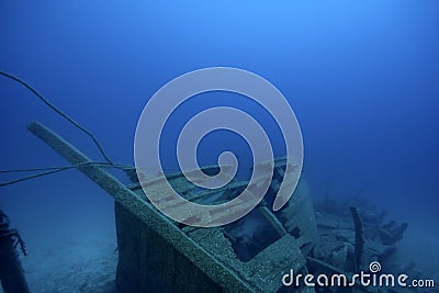 Ancient Ship-Wreck underwater Stock Photo