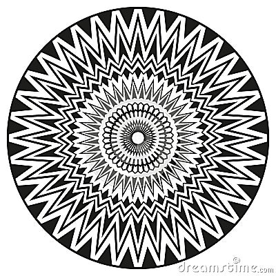 Ancient sign symmetric mandala. Can be used to print on Vector Illustration