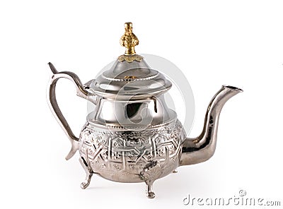 Ancient silver teapot Stock Photo