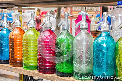 Ancient Siphons Ancient Colourful Retro Stock Photo