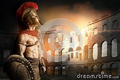 Ancient soldier or Gladiator Stock Photo