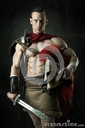 Ancient soldier or Gladiator Stock Photo