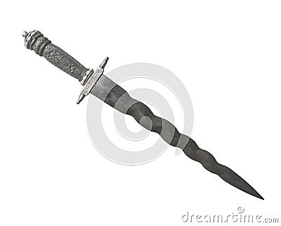 Ancient Spanish dagger isolated. Stock Photo