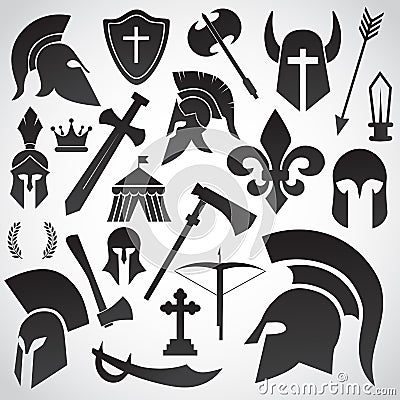 Ancient, spartan, warrior, soldier helmet. Vector Illustration