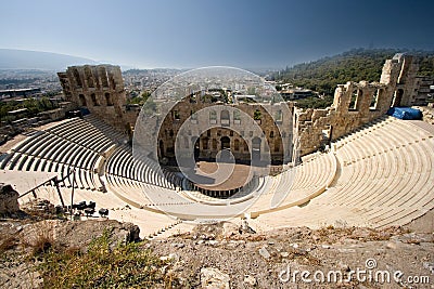 Ancient Stadium in Acropolis Stock Photo