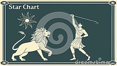 Ancient star chart, celestial map and astrology history design. vector design Generative AI Vector Illustration