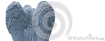 Ancient statue of angel of death on white background as a symbol Stock Photo