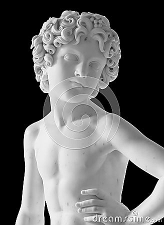Ancient statue. Bacchus sculpture of Lorenzo Bartolini in the State Hermitage Museum. Masterpiece isolated photo with Editorial Stock Photo