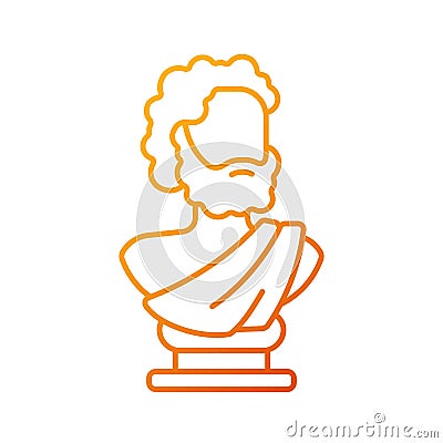 Ancient statue gradient linear vector icon Vector Illustration