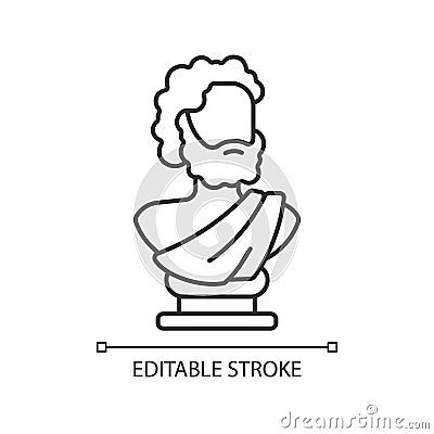 Ancient statue linear icon Vector Illustration