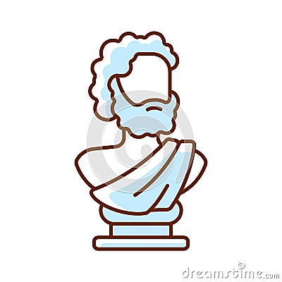 Ancient statue RGB color icon Vector Illustration