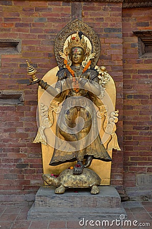 Ancient statue of Vishnu Stock Photo