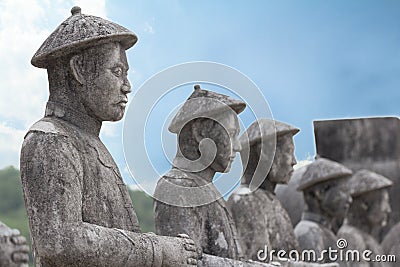 Ancient statues in Khai Dinh tomb in Hue Vietnam Stock Photo