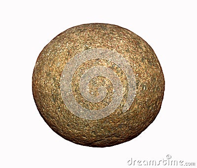 Ancient stone cannonball for shooting opponents, isolated Stock Photo
