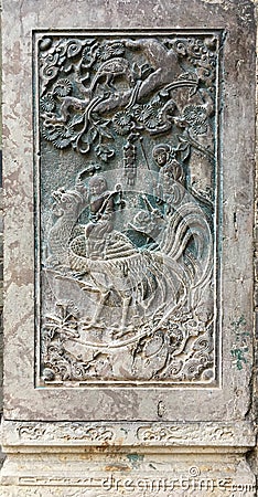 Ancient stone carving in China Stock Photo