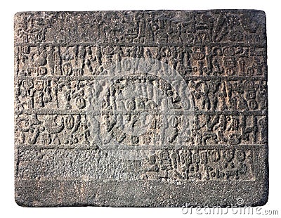 Ancient stone hieroglyphic inscription of late Hittite period Editorial Stock Photo