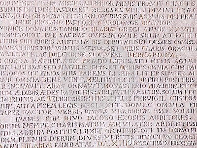 Ancient stone with Latin text Stock Photo