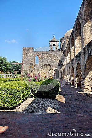 Ancient Stone Walkway and Arches Stock Photo