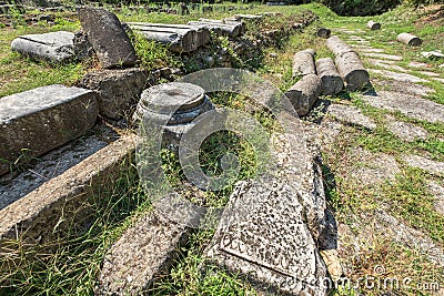 Ancient stones. Dion, Pieria, Greece Stock Photo