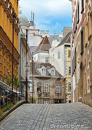 Ancient Street in Vienna Stock Photo