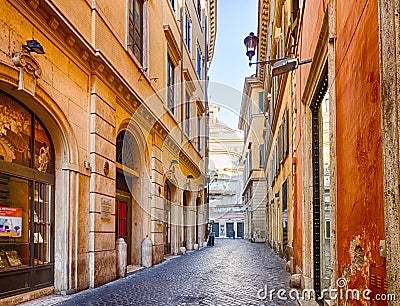 ancient streets and alleys of Rome Editorial Stock Photo