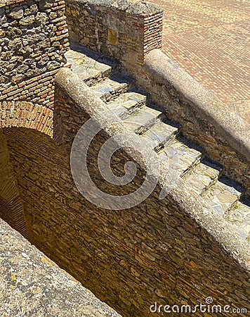 Ancient structure at Gibralfaro fortress, Malaga, Spain Stock Photo