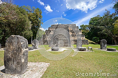 Ancient structure in Tikal National Park Stock Photo