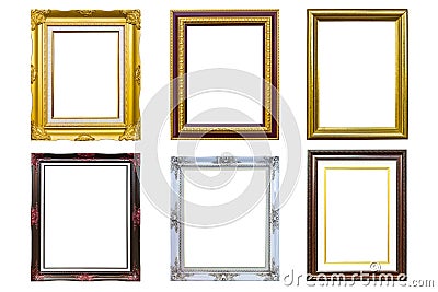 Ancient style golden photo image frame Stock Photo