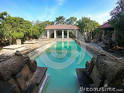 Ancient swimming pool made by stone made as kingdom Stock Photo